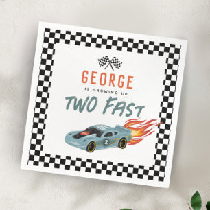 Boys Two Fast 2nd Birthday Race Car Napkin