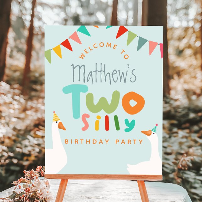 Boys Two Silly Goose 2nd Birthday Welcome Sign (Creator Uploaded)