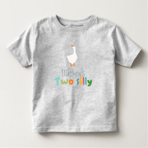 Boys Two Silly Goose Farm 2nd Birthday Toddler T-Shirt