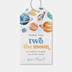Boy's Two The Moon Thank You Tags