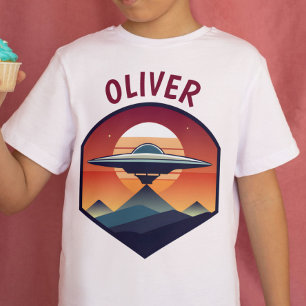 Boys' UFO at Sunset Personalised T-Shirt