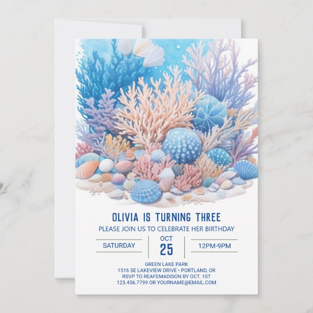 Boy&#x27;s Under the Sea Bash Birthday Invitation (Front)