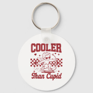 Boys Valentines Day Cooler Than Cupid Skateboardin Key Ring