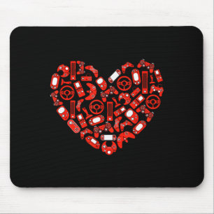 Boys Valentines Day Gaming Video Gamer Controller Mouse Pad