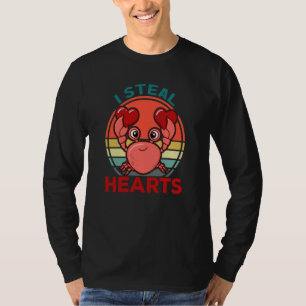 Boys Valentines Day Kids Crab I Steal Hearts T-Shirt