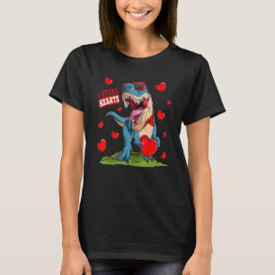 Boys Valentines Day Kids Dinosaur rex I Steal Hear T-Shirt
