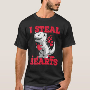 Boys Valentines Day Kids Dinosaur T Rex Lover I St T-Shirt