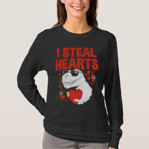 Boys Valentines Day Kids Dinosaur T rex Lover I St T-Shirt