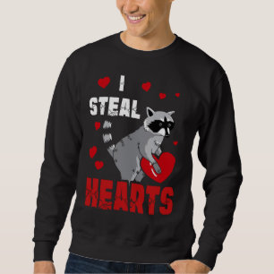 Boys Valentines Day Kids Racoon Lover I Steal Hea Sweatshirt