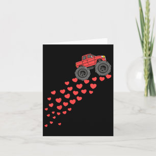 Boys Valentines Day Monster Truck Hearts Toddler G Card