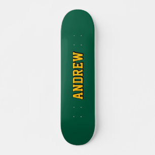 Boys Varsity Green Skateboard Personalized Name