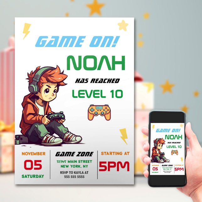 Boys Video Game Birthday Party Invitation (Creator Uploaded)