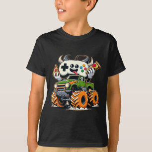 Boys Video Game Pizza Lifted 4x4 Truck T-Shirt