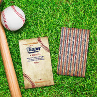 Boys Vintage Baseball Baby Shower Diaper Raffle