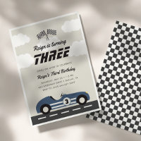 Boys Vintage Blue Race Car Birthday Party