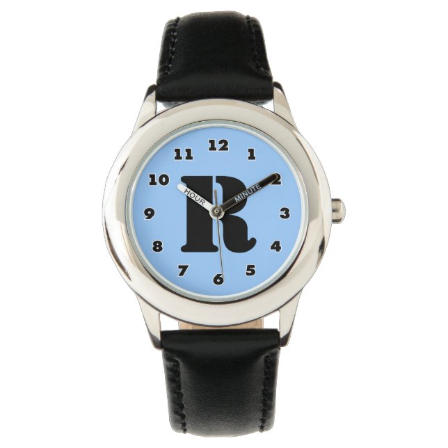Boys watch | personalised letter R monogram (Front)