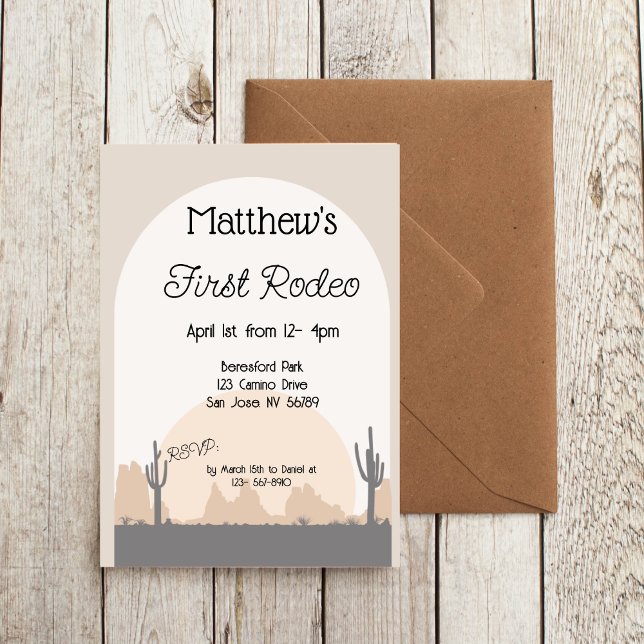 Boys' Western First Rodeo Birthday Invitation (Creator Uploaded)
