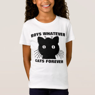 BOYS WHATEVER, CATS FOREVER, GIRL'S funny T-shirts