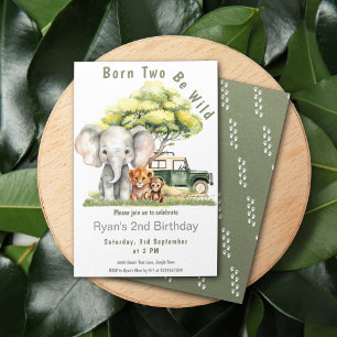 Boys Wild Jungle Safari Birthday Invitation