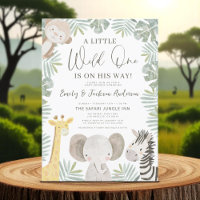 Boys Wild One Safari Animals Couples Baby Shower