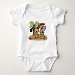 Boys Will Be Boys Lil Pirate Bears Infant Baby Bodysuit