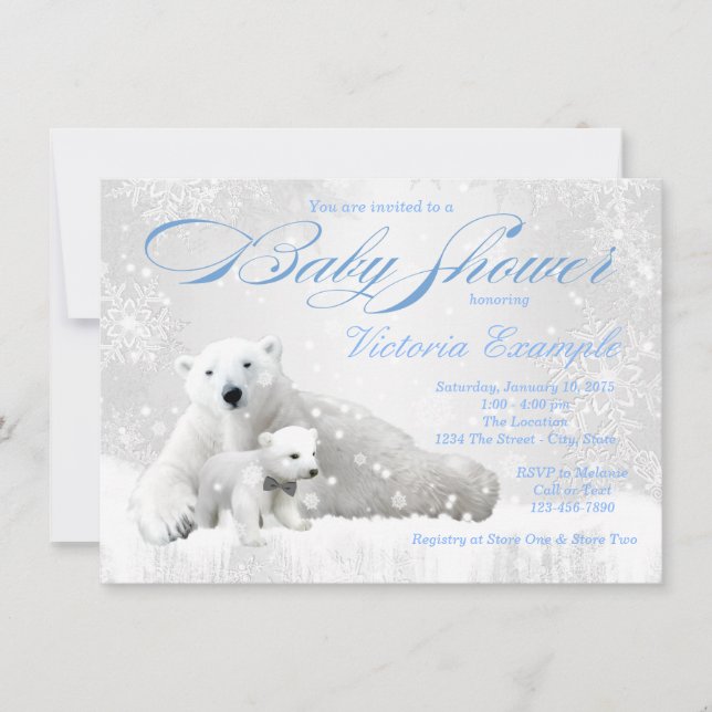 Boys Winter Wonderland Baby Shower Invitations (Front)