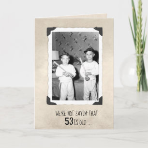 Boys With Baseball Bats 53rd Birthday   Card