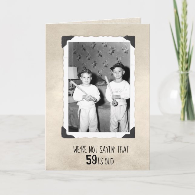 Boys With Baseball Bats 59th Birthday Humour  Card (Front)