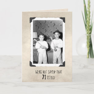 Boys With Baseball Bats 71st Birthday Card