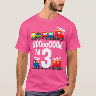 Boys Woooooooh I'M 3 Trains Birthday For Toddlers T-Shirt