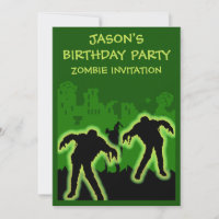 Boys Zombie Birthday Invitation