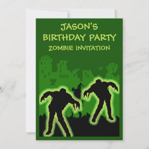 Boys Zombie Birthday Invitation