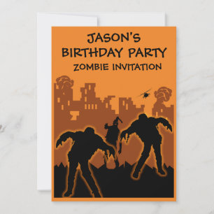 Boys Zombie Birthday Invitation