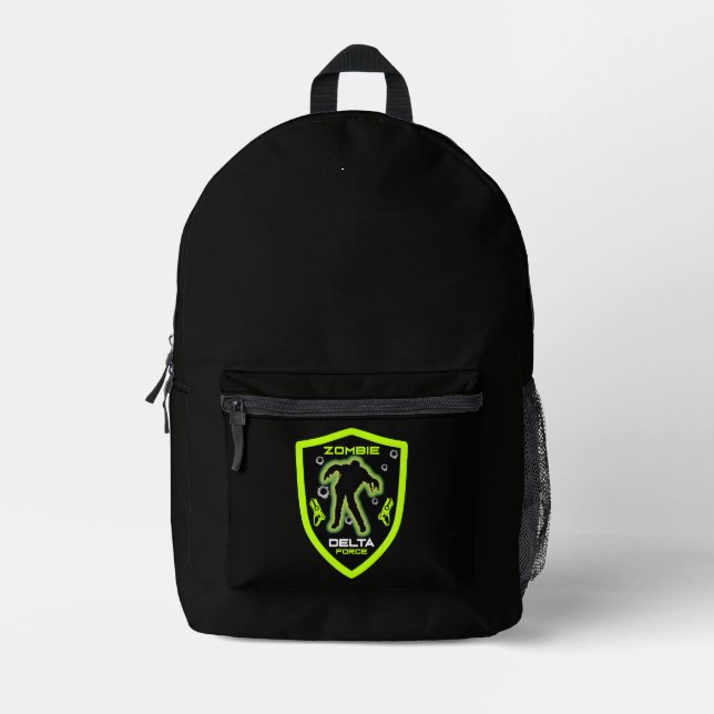 Boys Zombie Printed Backpack (Front)