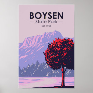 Boysen State Park Wyoming Vintage  Poster