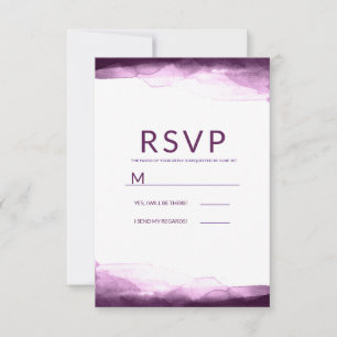 Boysenberry Purple Watercolor  Chic Modern RSVP Card
