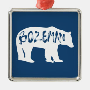 Bozeman Montana Bear Metal Tree Decoration