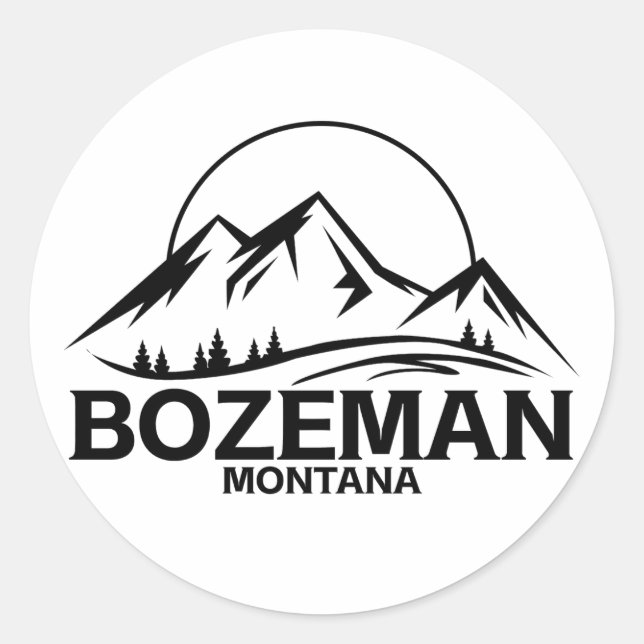 Bozeman, Montana Classic Round Sticker (Front)