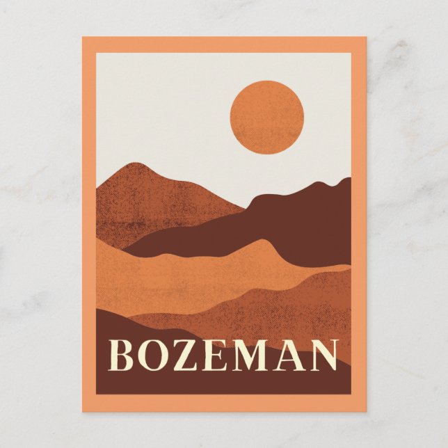 Bozeman, Montana Mountains Postcard (Front)