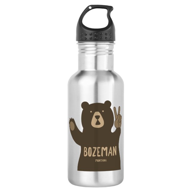 Bozeman Montana Peace Bear 532 Ml Water Bottle (Front)