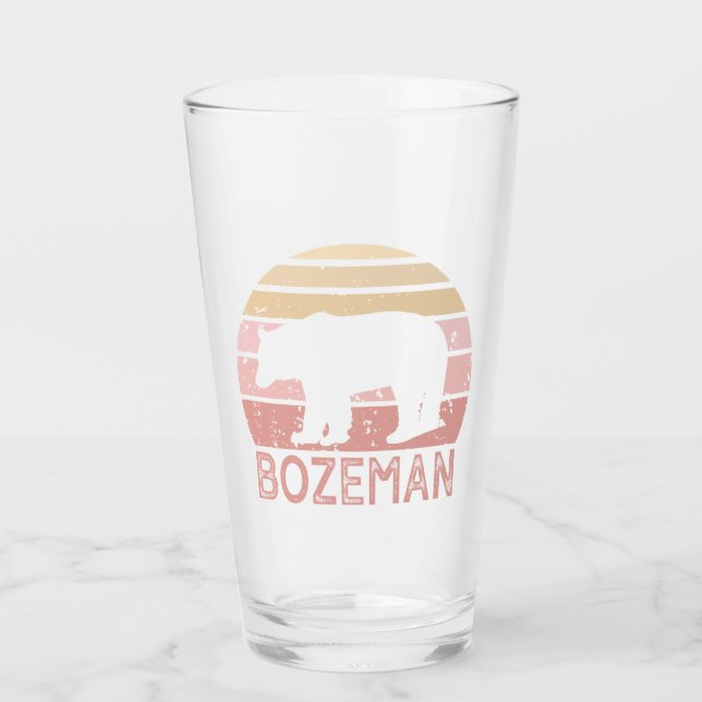 Bozeman Montana Retro Bear Glass (Front)