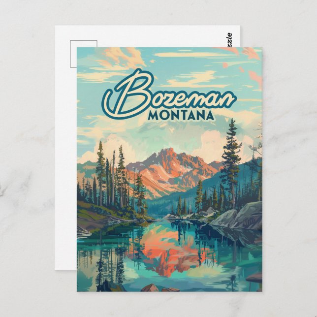 Bozeman Montana Rocky Mountains Vintage Postcard (Front/Back)