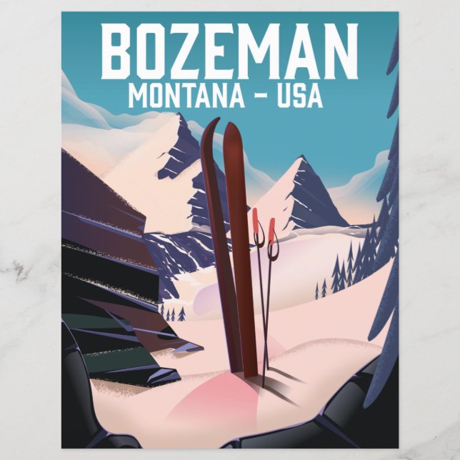 Bozeman Montana ski poster (Front)
