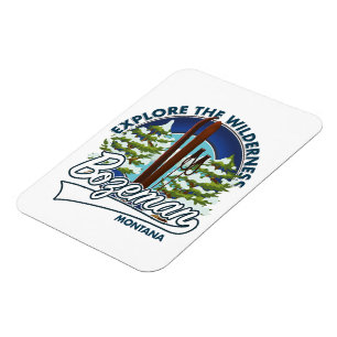 Bozeman Montana ski poster logo Magnet