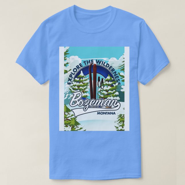 Bozeman Montana ski T-Shirt (Design Front)