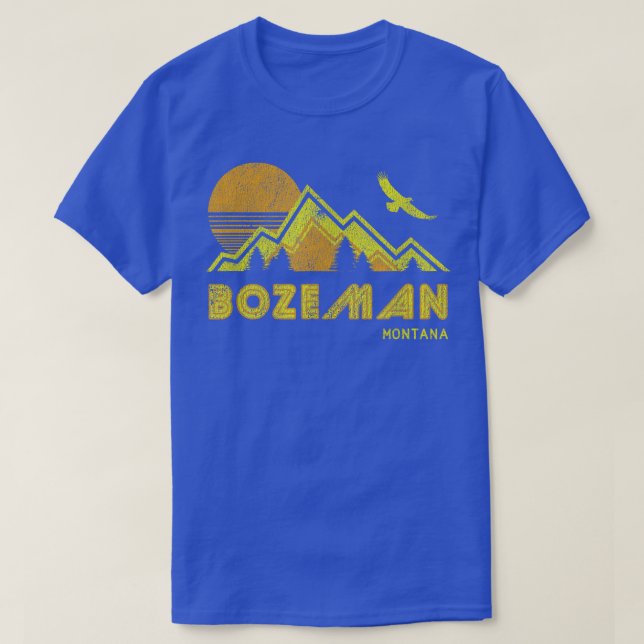 Bozeman Montana  Vintage Retro Tee  (Design Front)
