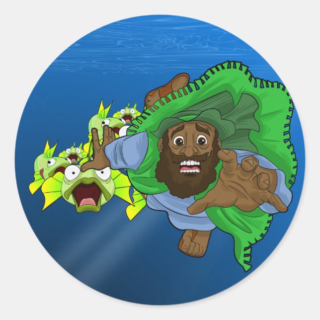 BPA Classic Round "Swallow by a Fish" Sticker (Front)