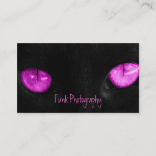 BPUR Black Cat Purple Eyes Business Card