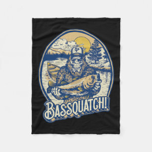 Bquatch! B Fisherman Sasquatch Funny Bigfoot Fishi Fleece Blanket