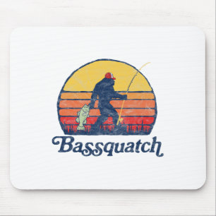 Bquatch! Funny Bigfoot Fishing Outdoor Retro 1 Mouse Pad